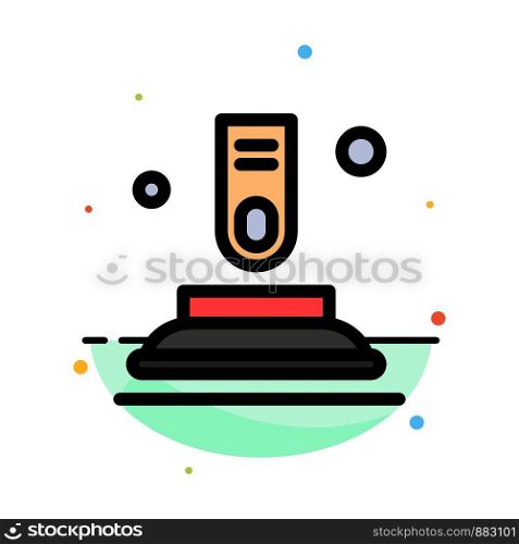 Press, Button, Finger, Start Abstract Flat Color Icon Template