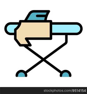 Press iron board icon outline vector. Electric ironing. Laundry cloth color flat. Press iron board icon vector flat