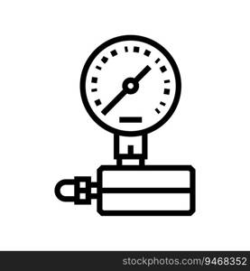 pressure gauge gas service line icon vector. pressure gauge gas service sign. isolated contour symbol black illustration. pressure gauge gas service line icon vector illustration