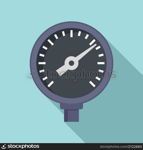 Pressure manometer icon flat vector. Gas meter. Air gauge. Pressure manometer icon flat vector. Gas meter