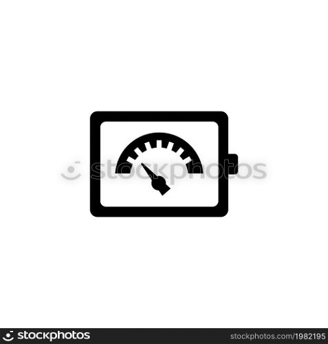 Pressure Meter. Flat Vector Icon. Simple black symbol on white background. Pressure Meter Flat Vector Icon