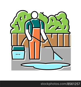 pressure washing color icon vector. pressure washing sign. isolated symbol illustration. pressure washing color icon vector illustration