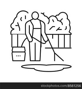 pressure washing line icon vector. pressure washing sign. isolated contour symbol black illustration. pressure washing line icon vector illustration