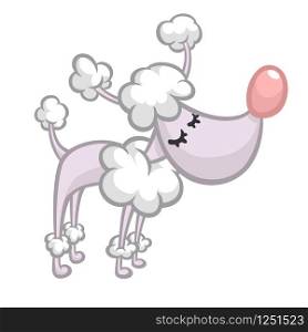 Pretty and cute cartoon french poodle. Vector illustration