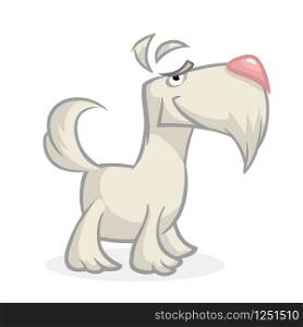 Pretty and funny scottish terrier dog cartoon illustration