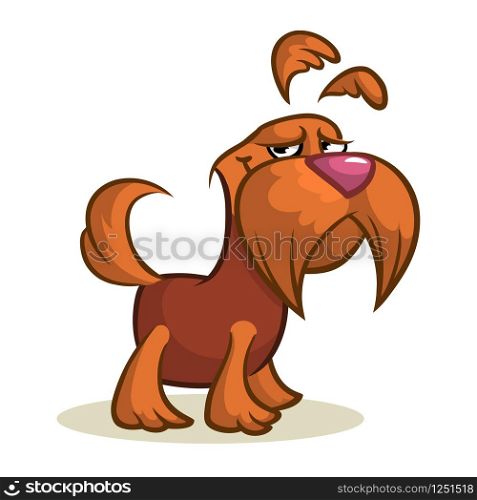 Pretty and funny scottish terrier dog cartoon illustration