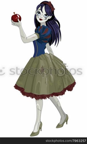 Pretty girl wearing Halloween Snow White costume