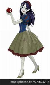 Pretty girl wearing Halloween Snow White costume
