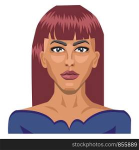 Pretty girl with red hair illustration vector on white background