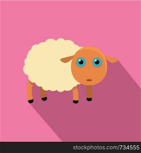 Pretty sheep icon. Flat illustration of pretty sheep vector icon for web design. Pretty sheep icon, flat style