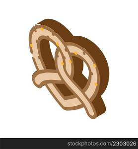 pretzel bakery food isometric icon vector. pretzel bakery food sign. isolated symbol illustration. pretzel bakery food isometric icon vector illustration