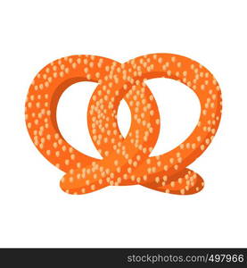 Pretzel cartoon icon on a white background. Pretzel cartoon icon