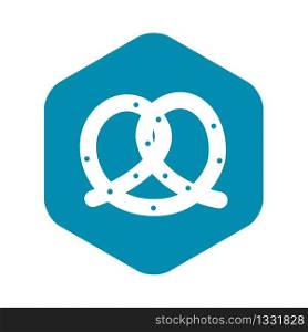 Pretzel icon in simple style isolated vector illustration. Pretzel icon, simple style