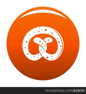 Pretzel icon. Simple illustration of pretzel vector icon for any design orange. Pretzel icon vector orange