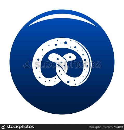 Pretzel icon vector blue circle isolated on white background . Pretzel icon blue vector