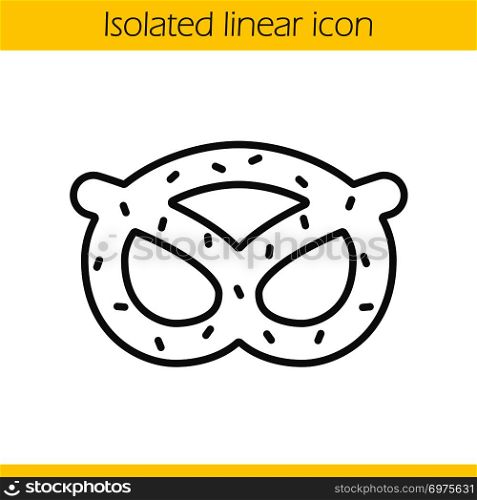 Pretzel linear icon. Thin line illustration. Oktoberfest brezel contour symbol. Vector isolated outline drawing. Pretzel linear icon