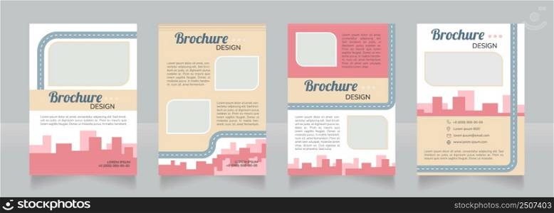 Prevent climate change blank brochure design. Template set with copy space for text. Premade corporate reports collection. Editable 4 paper pages. Lobster Regular, Nunito SemiBold, Light fonts used. Prevent climate change blank brochure design