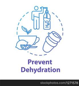 Prevent dehydration concept icon. Heatlhy drink. Natural treatment for flu. Moisturizing and skincare. Stay hydrated idea thin line illustration. Vector isolated outline RGB color drawing