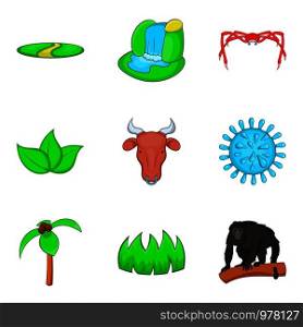 Prey icons set. Cartoon set of 9 prey vector icons for web isolated on white background. Prey icons set, cartoon style