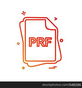 PRF file type icon design vector