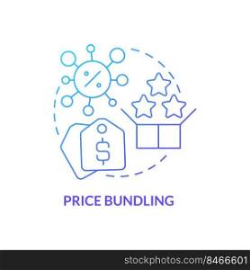 Price bundling blue gradient concept icon. Multiple products and services. Type of discounts abstract idea thin line illustration. Isolated outline drawing. Myriad Pro-Bold font used. Price bundling blue gradient concept icon