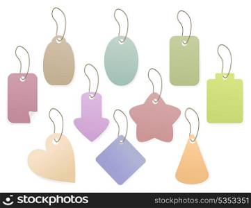 Price list. Set of icons of price lists from the goods. A vector illustration