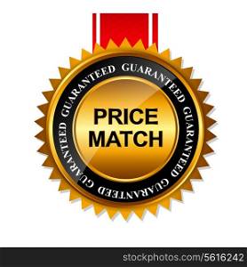 Price Match Guarantee Gold Label Sign Template Vector Illustration
