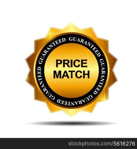 Price Match Guarantee Gold Label Sign Template Vector Illustration