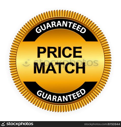 Price Match Guarantee Gold Label Sign Template Vector Illustration EPS10. Price Match Guarantee Gold Label Sign Template Vector Illustrati