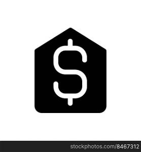 Price tag black glyph ui icon. Product value. Shopping and consumerism. User interface design. Silhouette symbol on white space. Solid pictogram for web, mobile. Isolated vector illustration. Price tag black glyph ui icon