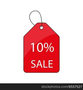 Price tag. Discount promotion. Sale 10 percent label. Vector illustration. EPS 10. Stock image.. Price tag. Discount promotion. Sale 10 percent label. Vector illustration. EPS 10.
