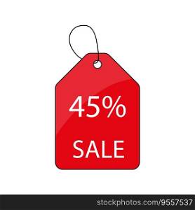 Price tag. Discount promotion. Sale 45 percent label. Vector illustration. EPS 10. Stock image.. Price tag. Discount promotion. Sale 45 percent label. Vector illustration. EPS 10.