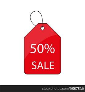 Price tag. Discount promotion. Sale 50 percent label. Vector illustration. EPS 10. Stock image.. Price tag. Discount promotion. Sale 50 percent label. Vector illustration. EPS 10.
