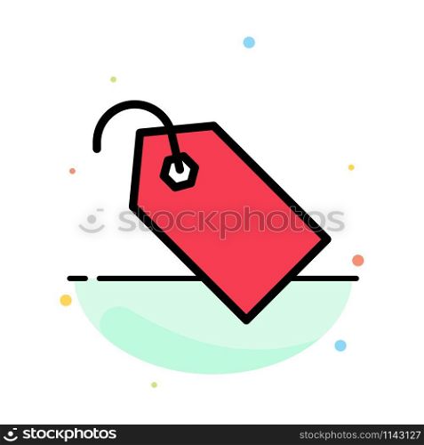 Price, Tag, Label, Ticket Abstract Flat Color Icon Template