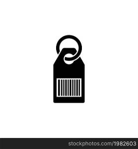 Price Tag with Barcode. Flat Vector Icon illustration. Simple black symbol on white background. Price Tag with Barcode sign design template for web and mobile UI element. Price Tag with Barcode Flat Vector Icon