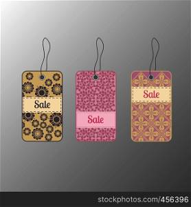 Price tags or labels with floral design. Vector illustration. Price tags or labels with floral design