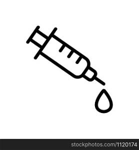prick with the drug icon vector. A thin line sign. Isolated contour symbol illustration. prick with the drug icon vector. Isolated contour symbol illustration