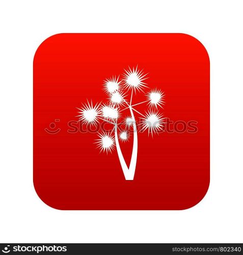 Prickly palm icon digital red for any design isolated on white vector illustration. Prickly palm icon digital red