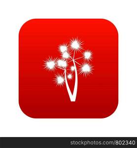 Prickly palm icon digital red for any design isolated on white vector illustration. Prickly palm icon digital red