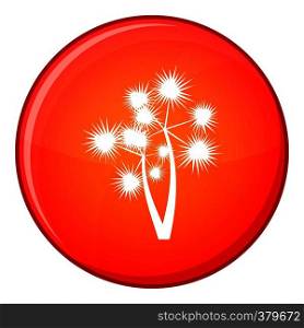 Prickly palm icon in red circle isolated on white background vector illustration. Prickly palm icon, flat style