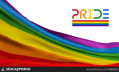 Pride flag waving. Color background. Lgbtq community gay event.. Pride flag waving. Color background. Lgbtq community gay event. Vector illustration.