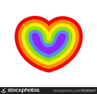 Pride LGBT heart icon design. Lesbian guy bisexual transgender concept love symbol. Vector illustration.
