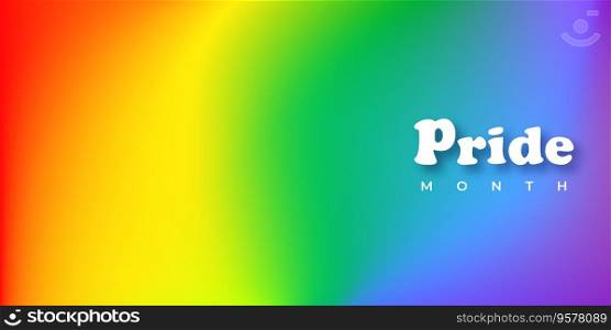 Pride month vector colourful blurred background. LGBTQ banner in rainbow colors with text. Pride month colourful blurred background. LGBTQ banner in rainbow colors with text