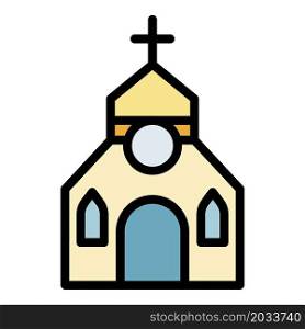 Priest church icon. Outline priest church vector icon color flat isolated. Priest church icon color outline vector