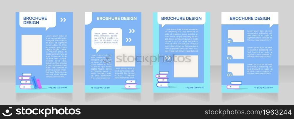 Primary school special days celebration blank brochure layout design. Vertical poster template set with empty copy space for text. Premade corporate reports collection. Editable flyer paper pages. Primary school special days celebration blank brochure layout design