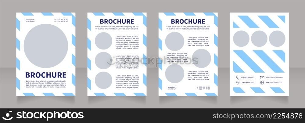Primary school student classes blank brochure design. Education. Template set with copy space for text. Premade corporate reports collection. Editable 4 paper pages. Source Sans, Arial fonts used. Primary school student classes blank brochure design