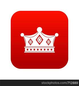 Prince crown icon digital red for any design isolated on white vector illustration. Prince crown icon digital red