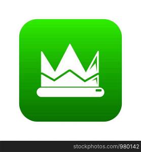Prince crown icon green vector isolated on white background. Prince crown icon green vector