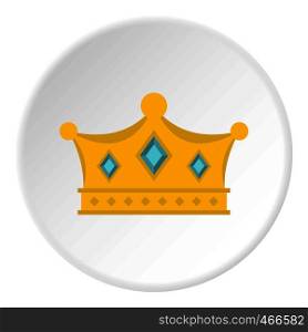 Prince crown icon in flat circle isolated on white background vector illustration for web. Prince crown icon circle