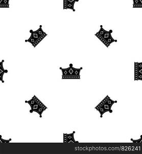 Prince crown pattern repeat seamless in black color for any design. Vector geometric illustration. Prince crown pattern seamless black